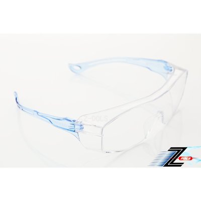 【Z-POLS】防霧升級Z067 可包覆眼鏡於內設計 全透明PC鏡片防風防飛沫防疫眼鏡(彈性腳設計 有無近視皆可用)