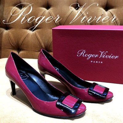 Roger Vivier紅色漆亮皮高跟鞋37號WE01-26-22-01