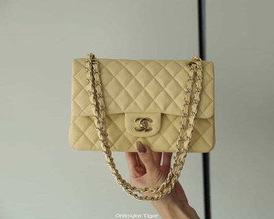 二手Chanel CF23 Classic flap bag A01113雞蛋黃球紋牛皮金扣