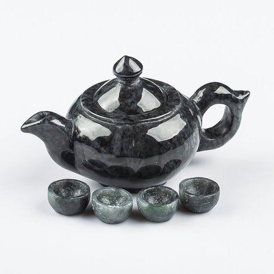 烏雞種 黑色 特色 茶壺送杯子 一套 小擺件 正品天然A貨翡翠玉石