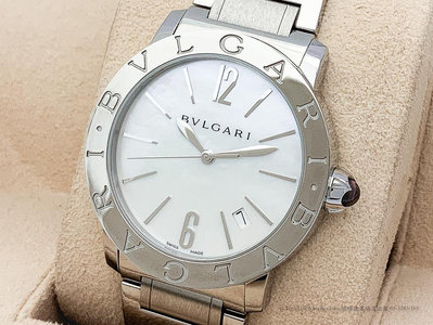 【經緯度名錶】BVLGARI 寶格麗 BVLGARI系列 不鏽鋼材質 101976 貝殼母錶盤 TLW68285