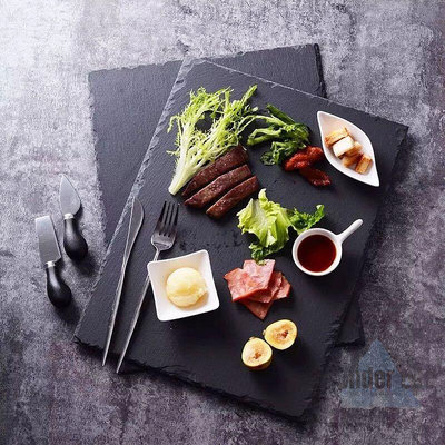 日式質感 天然巖石石板盤 黑色板巖造型盤 日式料理壽司盤 質感下午茶西餐盤 餐盤 質感餐具 儀式感