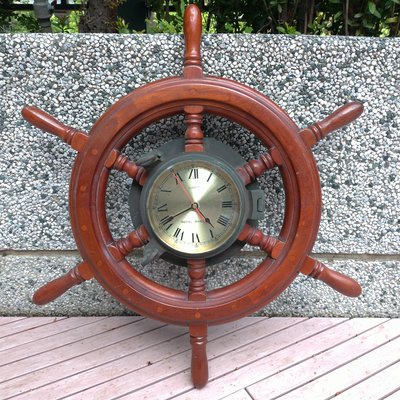 皇家水手Royal Mariner 復古老時鐘 復古船舵鐘 早期外銷 Made in Taiwan 直徑約63公分