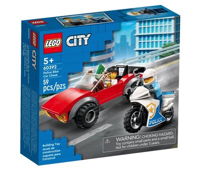 積木總動員 LEGO 樂高 60392 City系列 警察摩托車飛車追逐 59pcs 外盒:15.5*14*4.5cm