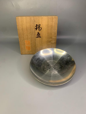 日本回流 原盒錫器 精錫錫半 酒盞杯 克重142  品相如圖