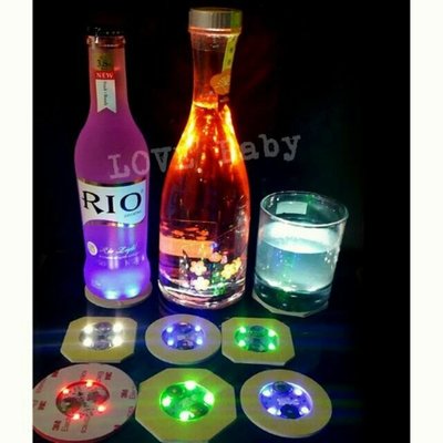 【新款6燈】LED杯貼 發光酒瓶墊  LED發光杯墊杯套