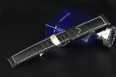 艾曼達精品~ 20mm紳士錶專用超軟小牛皮料高質感白色縫線替代原廠錶帶皮底皮面seiko不鏽鋼製單折錶扣