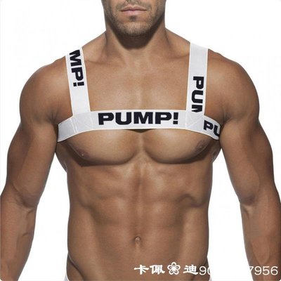PUMP男士胸帶運動塑身尼龍彈力肩帶背帶簡約字母個性裝飾男PU5517AD044