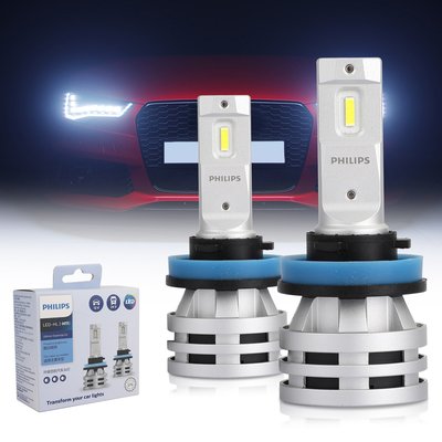 飛利浦H11 LED Ultinon Essential汽車白色大燈燈泡6500K 24W 一組-極限超快感