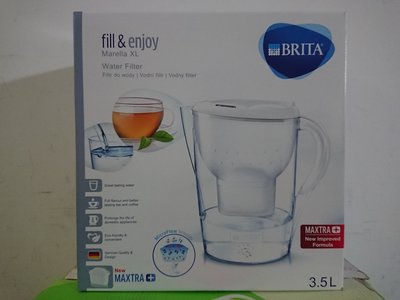(豪大大汽車工作室)德國 最新 BRITA Marella XL 3.5L 白色 濾水壺+濾芯1個 比Costco便宜