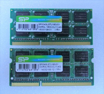 ~ 駿朋電腦 ~ SP廣穎 4Gx2 8G DDR3 1600 筆電記憶體 雙面顆粒 $600