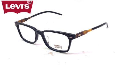 【本閣】LEVIS LS96072 美式光學眼鏡方框 黑色玳瑁色復古文青膠框手工眼鏡造型男女 大頭大臉舒適 金子眼鏡款