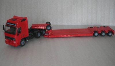 [丸山建機模型]---絕版品 JOAL VOLVO三軸紅拖頭+3軸低板 1/50 拖板車模型