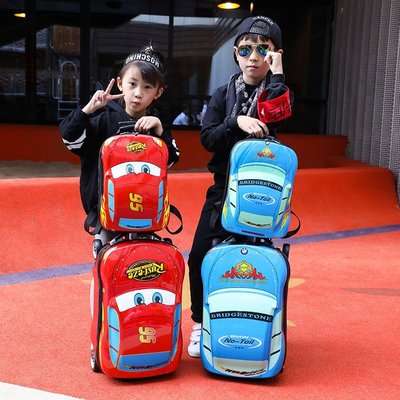 【熱賣精選】可坐卡通兒童旅行箱男孩18寸箱子拉桿箱汽車皮箱可坐騎寶寶行李箱