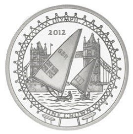 【熱賣精選】馬恩島 2010年 倫敦奧運會比賽項目 帆船 1克朗 紀念幣 全新 UNC