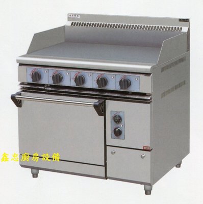鑫忠廚房設備-餐飲設備：美式牛排煎板爐下烤箱，賣場有攪拌機-咖啡機-冰箱