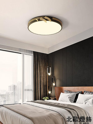 北歐臥室房間 圓形吸頂燈陽臺燈創意個性家用大氣燈具現代簡約
