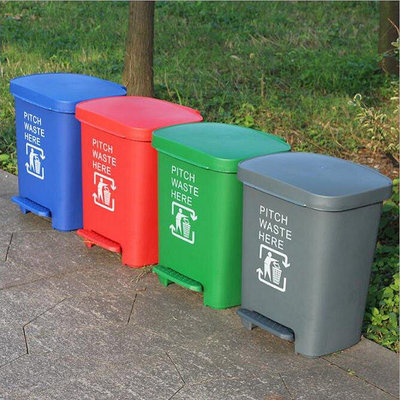 【現貨精選】塑料垃圾桶家用40L腳踏式帶蓋客房桶分類垃圾桶廠家批發