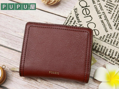 *PUPU屋* Fossil Logan RFID 多功能 真皮 短夾 零錢包 紅木色 SL7923242 全新 現貨