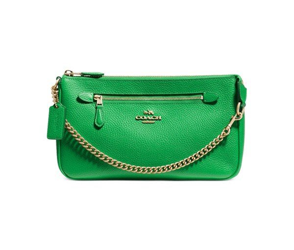 Coco小舖 COACH 53078 Nolita Wristlet 24 in Pebble Leather綠色手拿包 | Yahoo奇摩拍賣