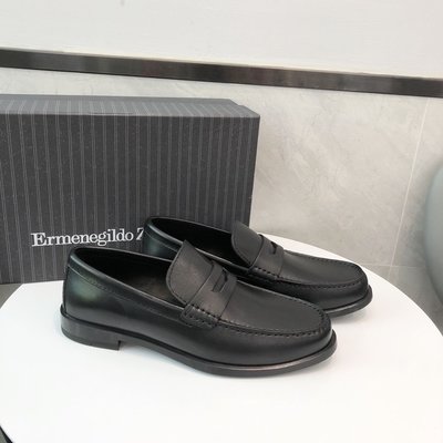 100％原廠 Zegna傑尼亞黑色皮革司機鞋男鞋低幫一腳蹬套腳懶人鞋帥氣潮流范