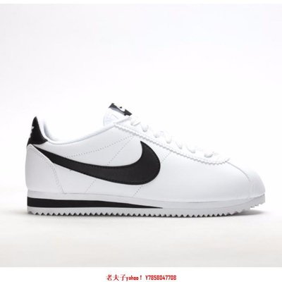 【老夫子】Nike Cortez W White 阿甘 白黑 807471-101鞋