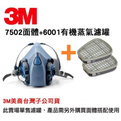(一包2入)  3M6001 防毒面具 有機氣體濾毒罐  濾毒罐 濾棉 有機氣體 油漆 3M呼吸防護具有機蒸氣過濾棉