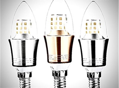 水晶燈泡LED 7W蠟燭燈泡E14水晶燈泡 尖清燈泡 尖泡/拉尾型 白底 可替代40W鎢絲尖泡日亞化LED