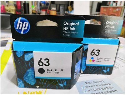 HP 63 黑色+彩色原廠盒裝墨水匣 HP 2130 3830 1110 3630 4650 HP63
