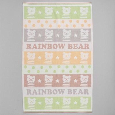 *現貨*日本rainbow bear 彩虹熊 大浴巾 紗布 毛巾被 蓋被 浴巾 90×146