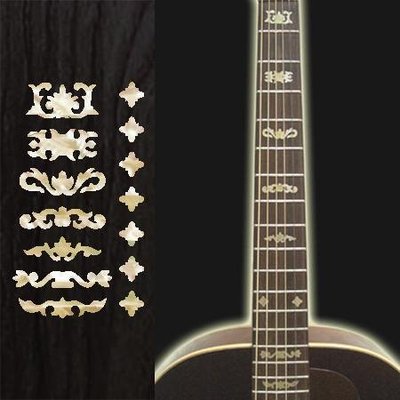 園之屋 現貨 日本製 珍珠白色 巴洛克花1號 指板貼紙 民謠吉他 電吉他 貝斯 Jockomo
