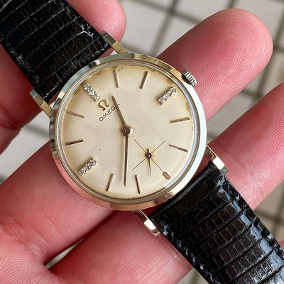 錶現不凡～omega/歐米加302小秒針，瑞士原裝14k白金，原裝鑽石面板