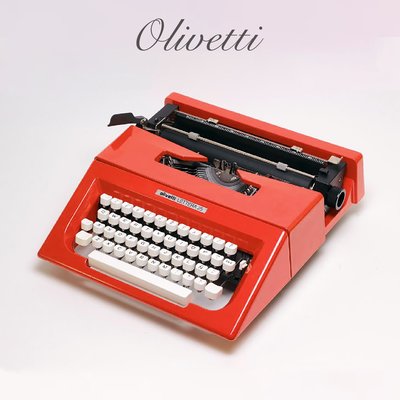 意大利紅色Olivetti Lettera25老式打字機復古機械七夕~特價