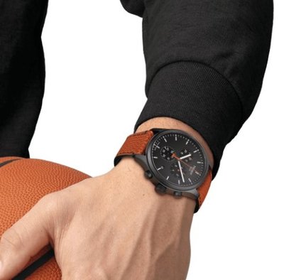 Tissot 天梭 籃球紀念錶 皮帶石英男腕錶 T1166173605112