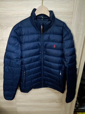 Polo Ralph Lauren RL 小馬 深藍 可收納 羽絨外套 男L