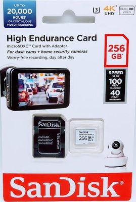 SanDisk HIGH ENDURANCE MicroSDXC 256GB 100MB/s V30公司貨TF 256G