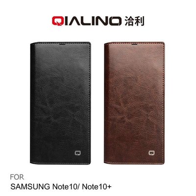 *Phone寶*QIALINO SAMSUNG Note 10 / Note 10+經典皮套(升級版) 插卡真皮皮套 保