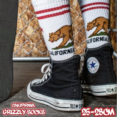 (I LOVE 樂多) 美國進口 California Grizzly Socks 加州灰熊襪 長襪 中筒襪 襪子 三色