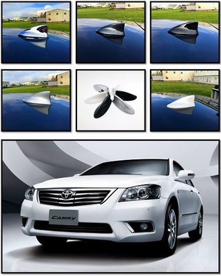 圓夢工廠 Toyota Camry 6代 06~09 改裝 Lexus造型 鯊魚鰭蓋貼 烤漆黑 銀 白 鍍鉻銀 卡夢紋