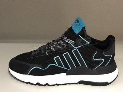 【Dr.Shoes 】Adidas NITE JOGGER 慢跑 休閒運動鞋 男鞋 黑藍FV3591
