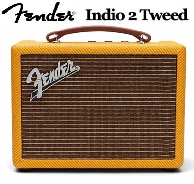《現貨》黃色  台灣總代理公司貨~新款 Fender Indio 2 可攜帶 充電 藍牙喇叭 視聽影訊