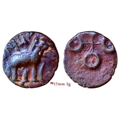 薩塔瓦哈納王國大象銅幣  公元30-107年錢幣 收藏幣 紀念幣-7184【國際藏館】