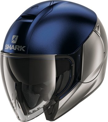 大頭佛の SHARK CITYCRUISER DUAL 3/4半罩彩繪安全帽 消光藍/銀