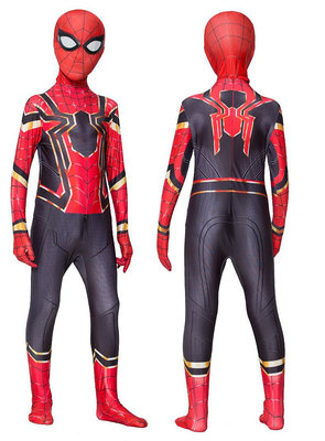 動漫cosplay服裝 動漫服裝超凡2鋼鐵蜘蛛俠3D立體眼睛數碼印花全包緊身衣演出服裝JZ015