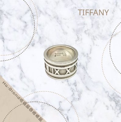 【哈極品】美品《Tiffany&amp;Co.》Tiffany 925純銀 寬版羅馬數字戒指 戒圍#9