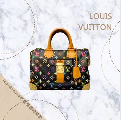 【哈極品】二手品 《Louis Vuitton LV 村上隆 黑色33彩 30公分speedy 手提包》