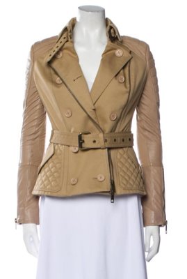 [K&amp;K 稀有秀上款 US6 女裝 24期0利率] Burberry Prorsum 設計師系列 羔羊皮袖 風衣 外套