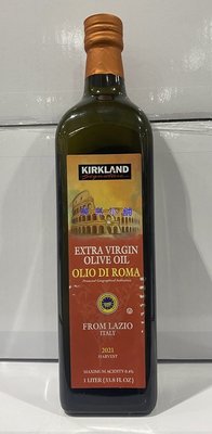 美兒小舖COSTCO好市多代購～KIRKLAND 羅馬初榨橄欖油(1公升/瓶)玻璃瓶