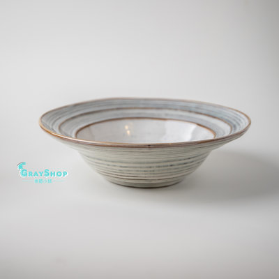 復古創意陶瓷 8英吋淺湯盤《GrayShop》日式餐具 盤子 陶瓷盤 湯碗 餐具 美食攝影 拍照道具 攝影道具