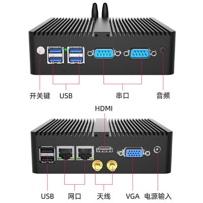 工控機工控主機迷你電腦J4125雙網口LINUX冠弈Ubuntu無風扇i3/i5/i7工控